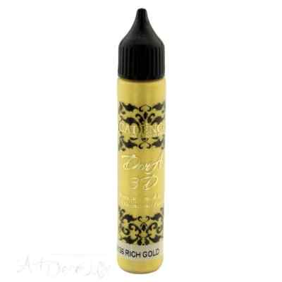Краска акриловая контурная Cadence Dora 3D Metallic, 25 ml. Rich Gold-5136 