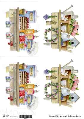 Карта для декупажа А4, KITCHEN SHELF 2